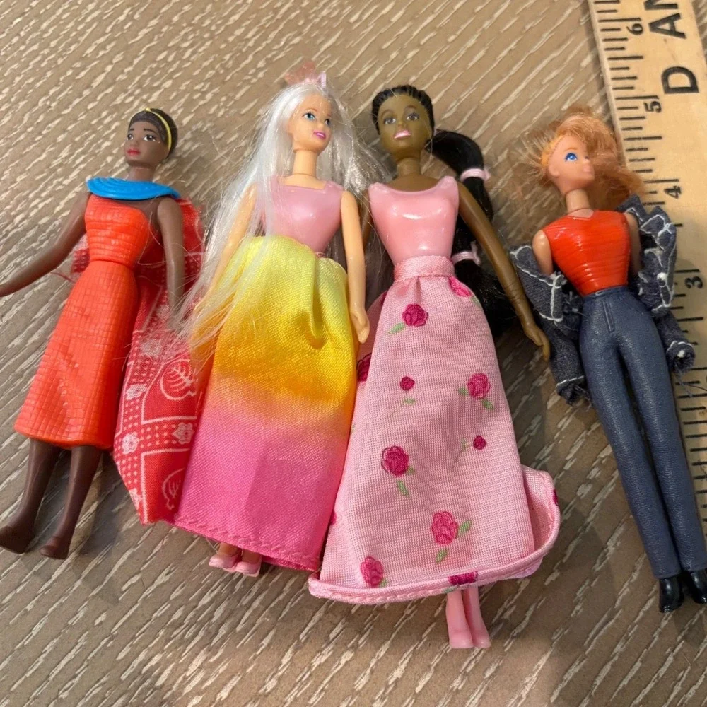 Lot Fashion Dolls Mattel Barbie African American / WhiteHair Women Girl Figure